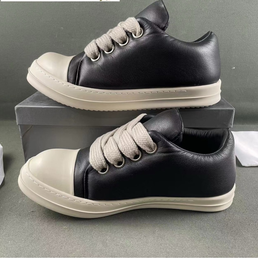 Rick Owens Black and White Chunky Sole Sneakers